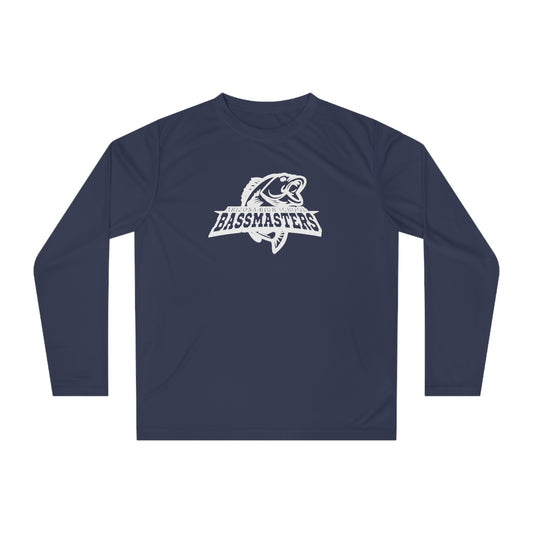 Junior Bassmasters High School Adult Dry Fit Long Sleeve Tee - White Logo