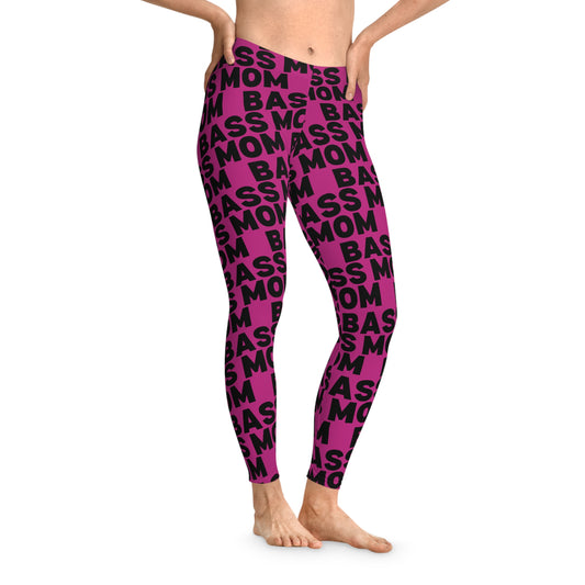 Junior Bassmasters - BASS MOM - Stretchy Leggings (Hot Pink)