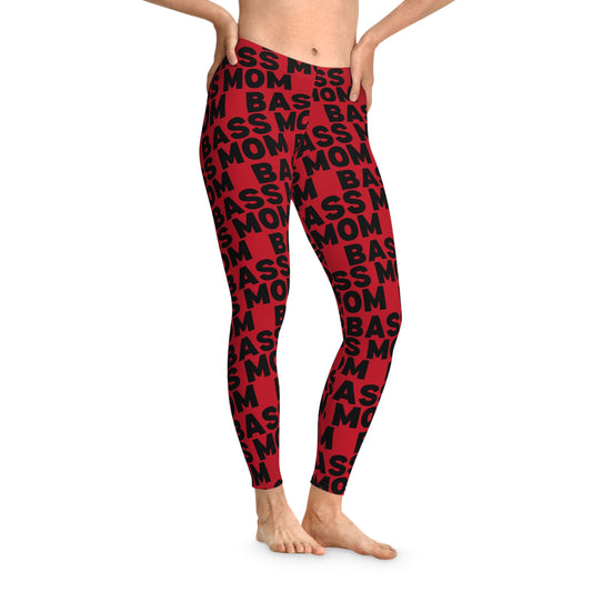 Junior Bassmasters - BASS MOM - Stretchy Leggings (Red)