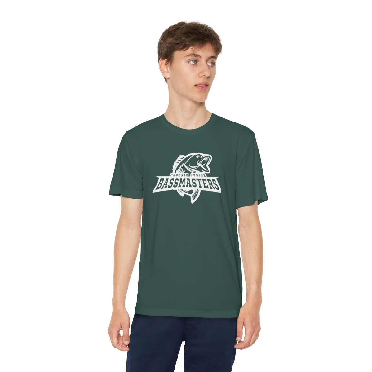 Junior Bassmasters Youth Dry Fit Tee - White Logo