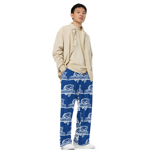 Junior Bassmasters High School Sleep Pants - White / Royal (Adult)