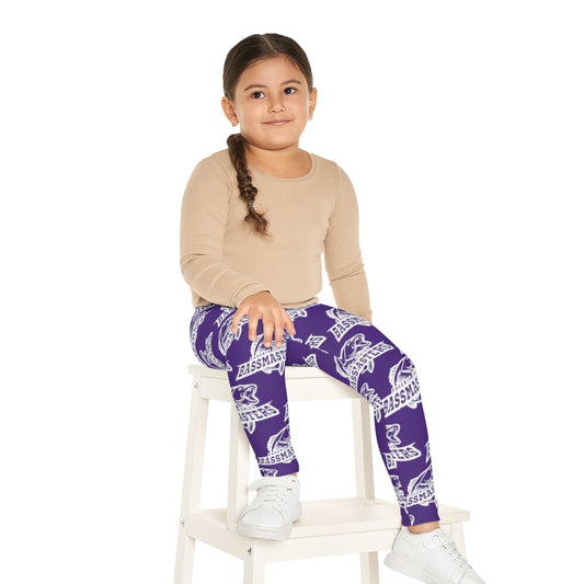 Junior Bassmasters Youth Leggings - White / Purple