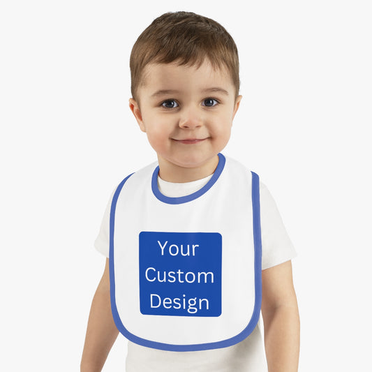 Customizable Baby Contrast Trim Jersey Bib