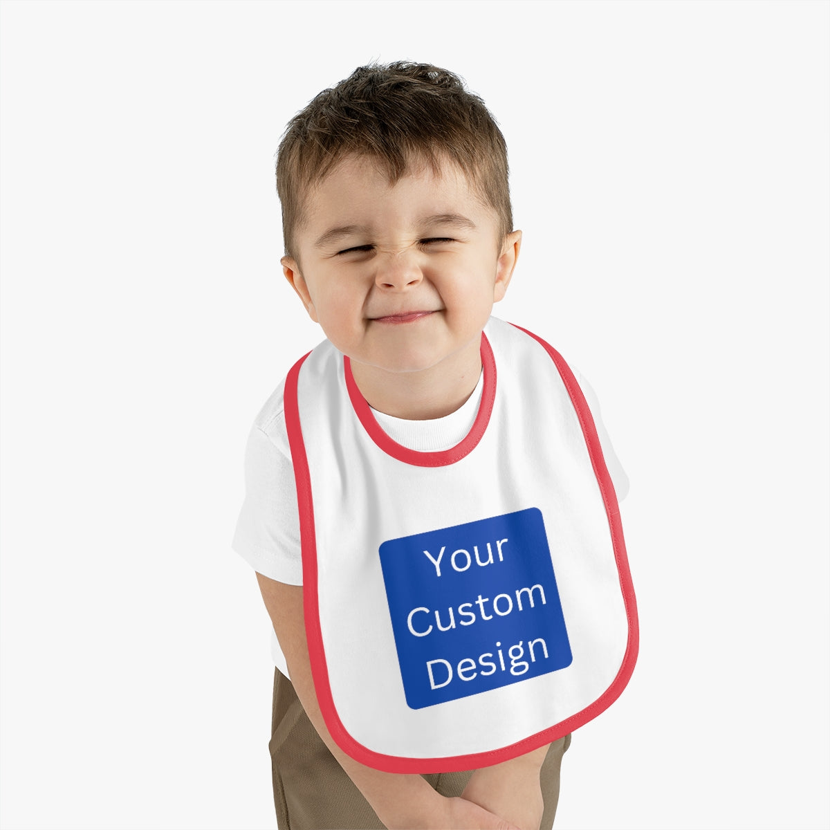 Customizable Baby Contrast Trim Jersey Bib